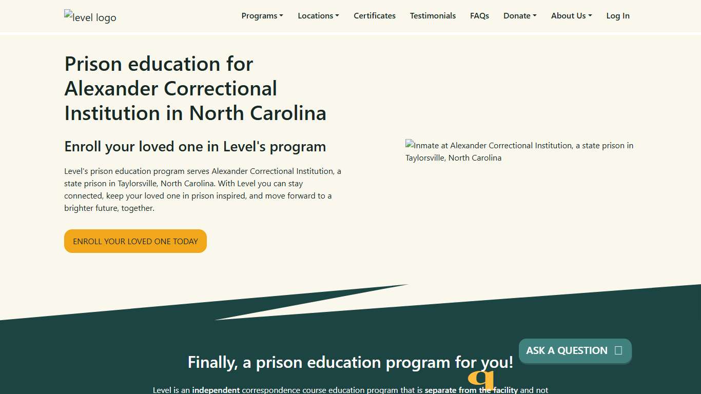 Prison Education For Alexander Correctional Institution - Level