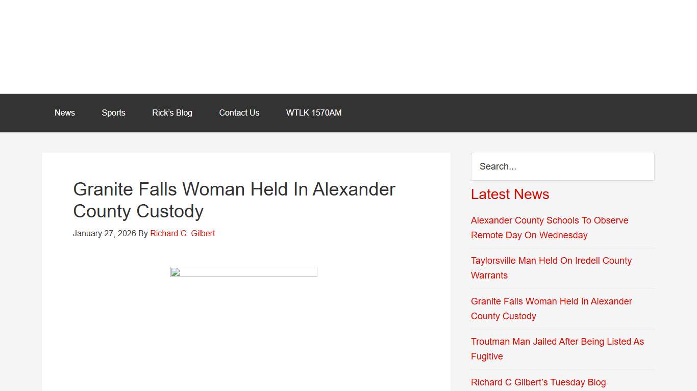 Granite Falls Woman Held In Alexander County Custody